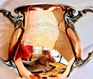 USA rame e argento piatto golf trofeo Tyg. Homewood Country Club, Illinois 1903. - Foto 1 di 8
