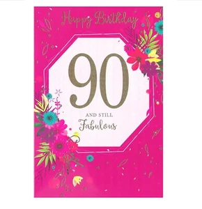 Age 90 Birthday Card - 7.5"x5.25" SIMON ELVIN Ladies Female Her 90th - Picture 1 of 3