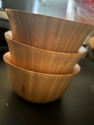 Set of 3 bamboo salad bowls - Image 1 of 3