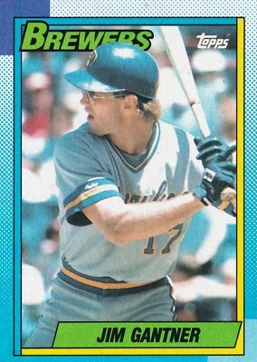 1990 Topps #417 Jim Gantner Milwaukee Brewers + Yes 4 Free Mystery Cards - Image 1 of 2