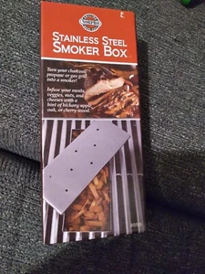 Norpro Stainless Steel Smoker Box, (New) Box has some wear. 9" x 3.5" x 1.5" - Picture 1 of 5