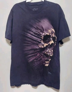 The Mountain Purple Hand Dyed TShirt Mens Side Breakthrough Skull T LARGE - Picture 1 of 4