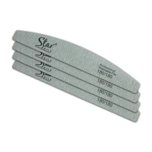 United Beauty Star Nails Half Moon Zebra File - 180/180 Grit Pack of 4 - Picture 1 of 2