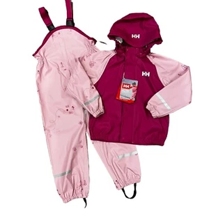 Helly Hansen Bergen 2.0 Kids Rain Set Jacket & Pants MULTIPLE SIZES Magenta NWT - Picture 1 of 5