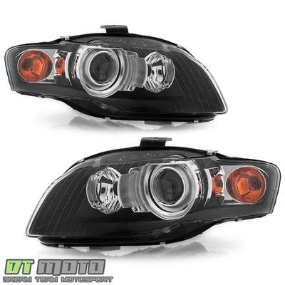 Faros delanteros negros izquierda+derecha Audi A4 S4 2006-2008 HID sin iluminación curva Foto 1 de 4