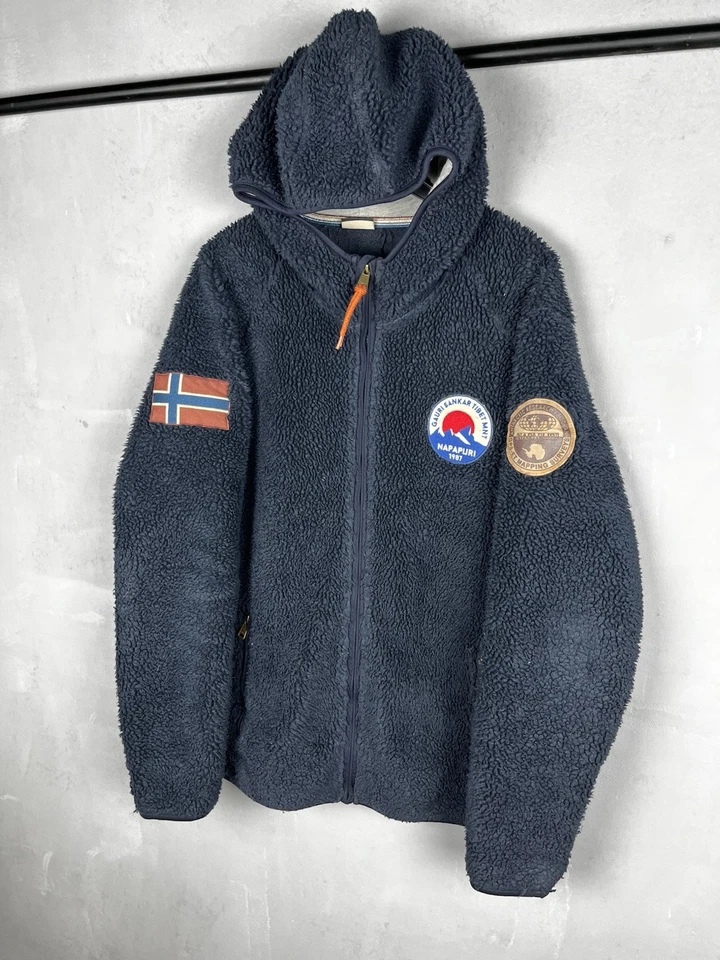 Chaqueta con Capucha Sherpa Deep Pile De Colección Napapijri Exterior Bandera Logo Azul Talla XXL Foto 1 de 4