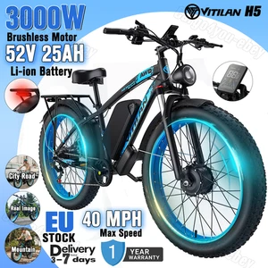 Bicicleta eléctrica 3000W VITILAN H5 52V25Ah 24*4.0 pulgadas FatBike bicicleta eléctrica de montaña 40MPH - Imagen 1 de 23