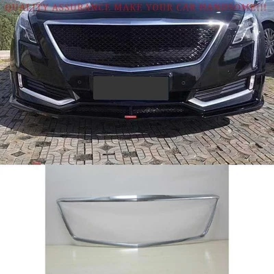 Para Cadillac CT6 2016-2018 ABS Plateado Parrilla Frontal Parrilla Marco Cubierta Borde 1x Foto 1 de 4