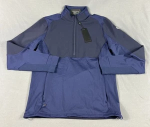 Greyson Golf Jacket Sleeve Logo 1/4 Zip Small Blue Polyester Polyamide MSRP $369 - Picture 1 of 9