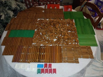 Mixed Tumble Tree Lincoln Logs Lot Over 550 -  Pieces Roof Chimney Flats - Image 1 of 4
