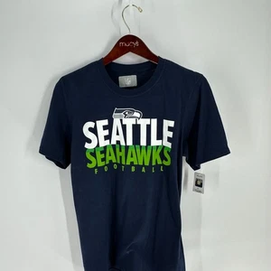 NWT Seattle Seahawks Football NFL Spell Out Crew Neck Shirt Navy Blue Size S - Picture 1 of 7