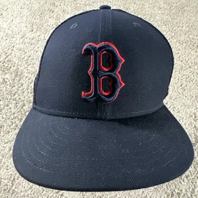 Gorra de camionero Boston Red Sox adulto 7 3/8 negra New Era 59Fifty malla trasera Foto 1 de 4