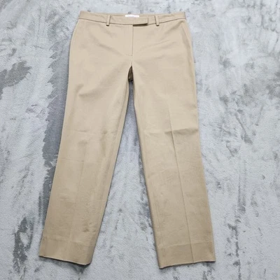 Calvin Klein Pants Women 6P PETITE Tan Mid Rise Straight Cropped Stretch Office - Image 1 of 4