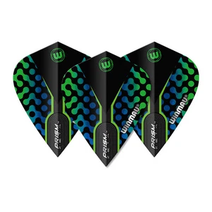 5 Nuevos Juegos Winmau Prism Zeta Cometa Dardos Vuelos - Negro Azul Verde - Imagen 1 de 3