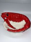 Vintage Ceramic Lobster Dish Signed Jim Dandy 1977 Excellent Condition Red