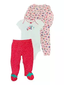 Infant Girls Baby Basics Pink Floral Zip Sleeper & Super Sweet Pajama Set 6M - Picture 1 of 1