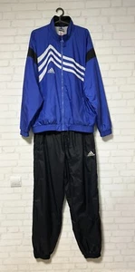 Adidas Vintage Trainingsanzug Jacke und Hose Blau Retro Windbreaker 90er Gr. L - Bild 1 von 24
