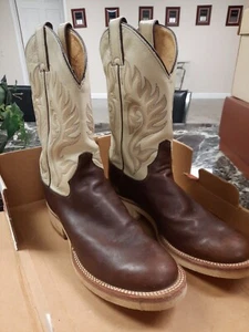 Vintage Justin Boots 8.5B Two Toned Brown - Picture 1 of 6