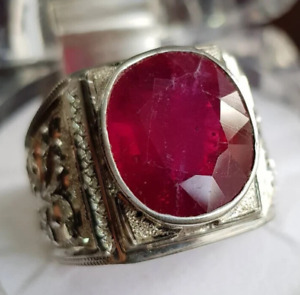 Pigeon blood African Ruby Ring Glass Filled Big size ruby mens ring fashion ring