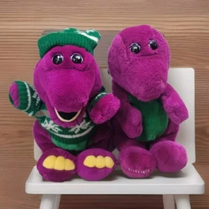 Vintage Barney 1992 & 1993 Christmas Dinosaur Plush 12” Lyons Group Stuffed - Picture 1 of 8