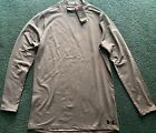 NWT Mens Under Armour M Gray Cold Gear Fitted Base Layer Mock Long Sleeve Shirt