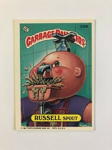 Topps 1987 Garbage Pail Kids Trading Card # 316B Russell Spout
