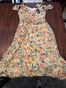 Buffalo David Bitton Floral Summer Flowy Faux Cold Shoulder Gorgeous 😍 Medium - Picture 1 of 22