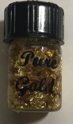 2/10 OZ. COPOS DE ORO 24 KARET (ORO PURO) VIDRIO 1/2" X 1" - ¡BUEN REGALO!  Foto 1 de 2