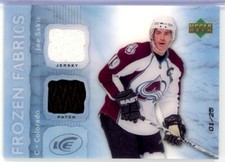 2007-08 Upper Deck Ice Frozen Fabrics #FFSA Joe Sakic JERSEY PATCH 01/25