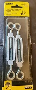 2X Stanley Zinc plated. alum finish Turnbuckle - Eye & Eye - 1/4" x 5-1/4" - Picture 1 of 2