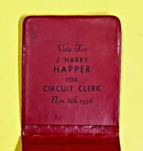 Vintage 1956 Campaign Coin/Bill Folder Promoting Harry Happer for Circuit Clerk - Picture 1 of 7