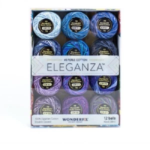 Wonderfil Eleganza 100% Egyptian Cotton 12 Ball Set - Variegated - Celestial - Picture 1 of 1