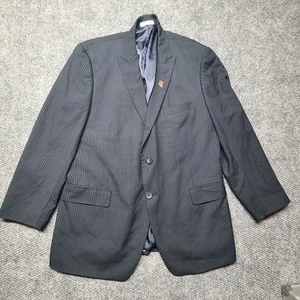 Perry Ellis Portfolio Mens 46h Grey Striped Suit Jacket 39w Pants Suit Set - Picture 1 of 17