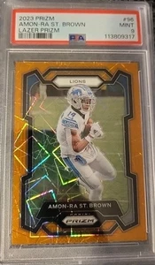 2023 Prizm Orange Lazer PSA 9 Mint Lions Amon-Ra St. Brown  - Picture 1 of 1