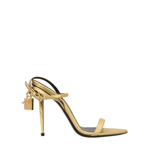 Candado TOM FORD para mujer de cuero dorado con correa en el tobillo EU 36,5 RRP 990 - Imagen 1 de 9