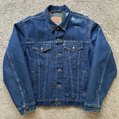 Chaqueta de Camionero Levis Denim De Colección Para Hombres 44 Forrada con Manta 94 Hecha en EE. UU. 71506-0316 NUEVA SIN ETIQUETAS Foto 1 de 4