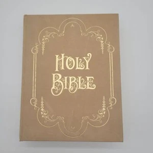 Vintage Heirloom Publisher Extra Large 9" x 12" Suede Family Bible - Imagen 1 de 13