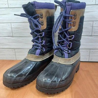 Botas Eddie Bauer Mujer 7M Sherpa Forradas Púrpura Pato Pac Nieve Invierno Frío Foto 1 de 4