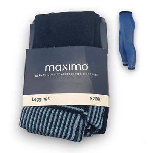 Maximo Leggings Strumpfhose dunkelblau marine hellblau Streifen am Bund Gr.92/98