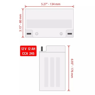 Batería AGM para Yamaha XS400 XS400R XS400S 1977 1978 1979 1980 1981 1982 1983 Foto 1 de 2