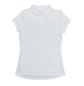 Nautica Girls Large 11/13 Solid School Uniform Buttonless Polo Shirt NWT White - Picture 1 of 1