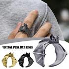 Women Men Vintage Gothic Bat Rings Adjustable Bat Open Rings For Halloween I5K8