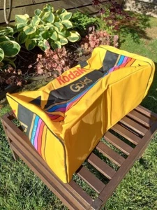 Vintage Kodak Gold Bright Colorful Duffle or Gym Bag - Black Straps, Great Shape - Picture 1 of 20