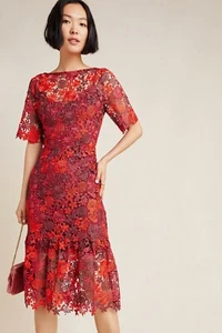 NWT ANTHROPOLOGIE BRIGITTE EMBROIDERED LACE FLORAL DRESS by EVA FRANCO 4 - Picture 1 of 4