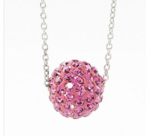 💎Touchstone Crystal Necklace Pink Rhodium 15-18” New