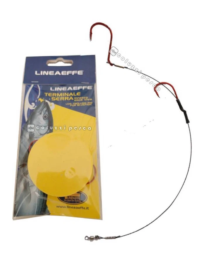 TERMINALE ACCIAIO SERRA 2 AMI COLORE ROSSO  PESCA SERRA CAVETTO INNESCO VIVO - Immagine 1 di 1