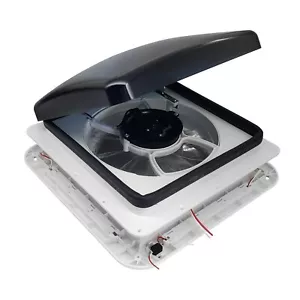 12V Shower Roof Hatch LED Lights Vent Exhaust Fan Caravan Camper RV Motor home - Foto 1 di 10