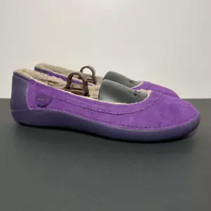 Womens CROCS Berryessa Purple Suede Fur Lined Ballet Flats / Size 7 - Picture 1 of 8