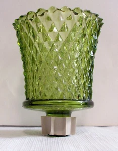 Vintage Avocado Green Olive Hobnail Peg Votive Cup Candleholder Sconce - Picture 1 of 4