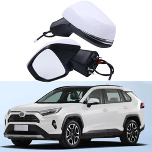 2Pcs Fits for Toyota RAV4 2019-2023 Pair Car Side Door Rear View Mirror White - Picture 1 of 8